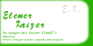 elemer kaizer business card
